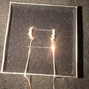 Rose gold pave ear cuffs with chain, NWT